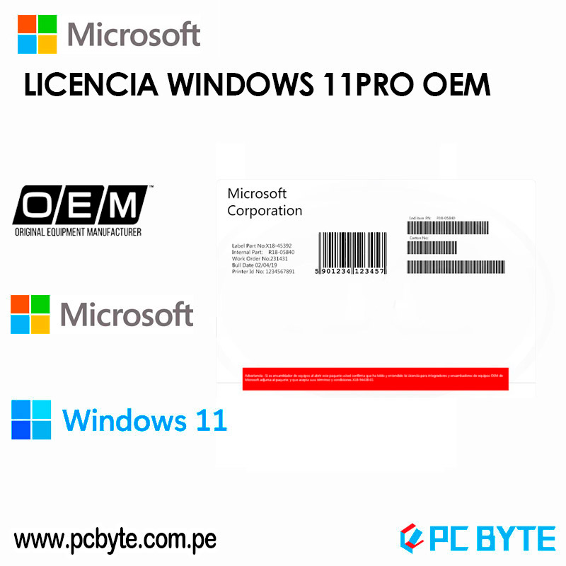 Licencia Microsoft Windows 11 Pro 64 Bit Spanish Oem Pn Fqc 10553 Venta De Computadoras Envio 8811