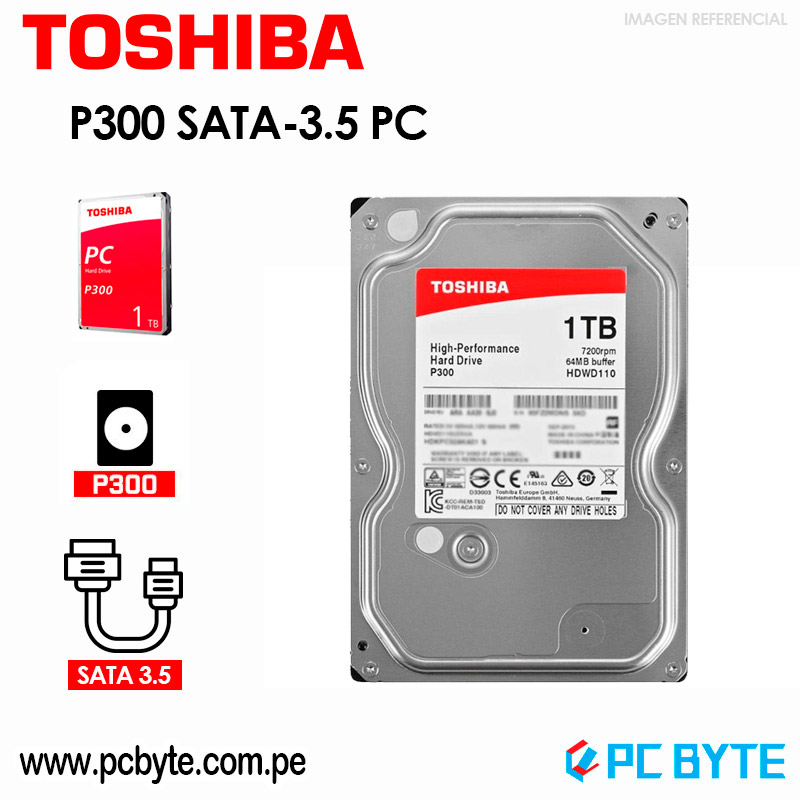 Arsenal Fuera Contiene HDD TOSHIBA 1TB P300 SATA-3.5 PC 7200RPM – Venta de computadoras envio a  domicilio