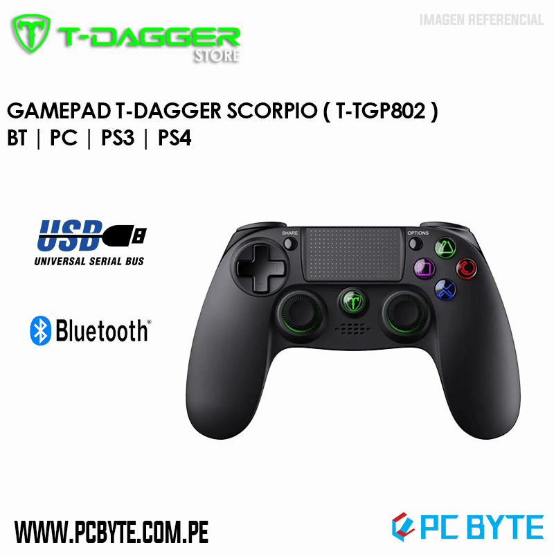 Mando para PC Gamepad T-Dagger Scorpio T-TGP802, Inalambrico Bluetooth.
