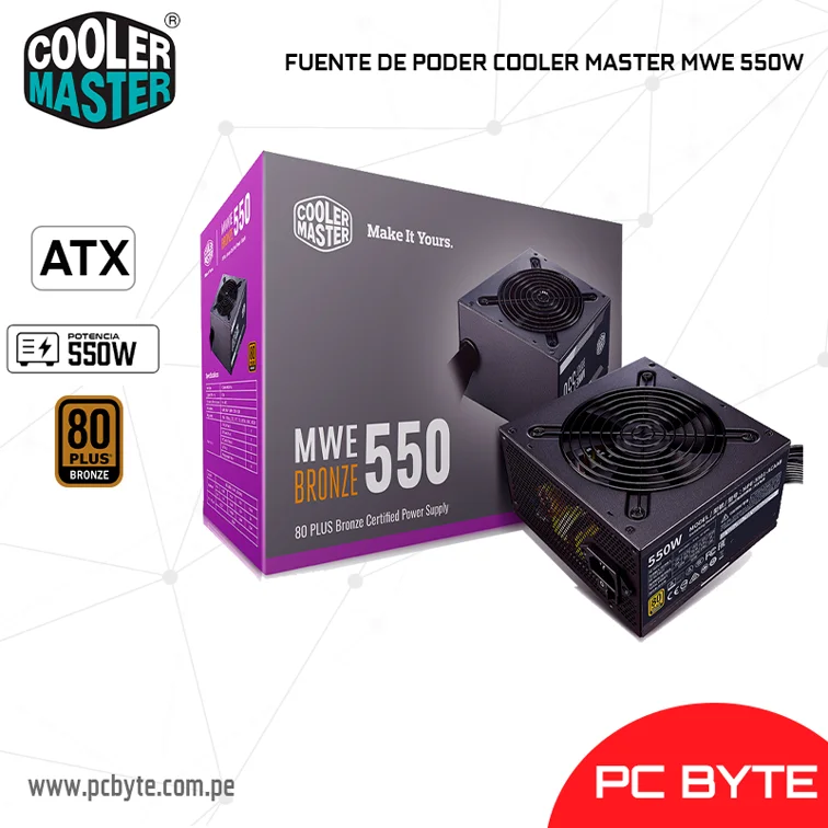 FUENTE DE PODER COOLER MASTER MWE 550W BRONZE (MPE-5501-ACAAB-US)