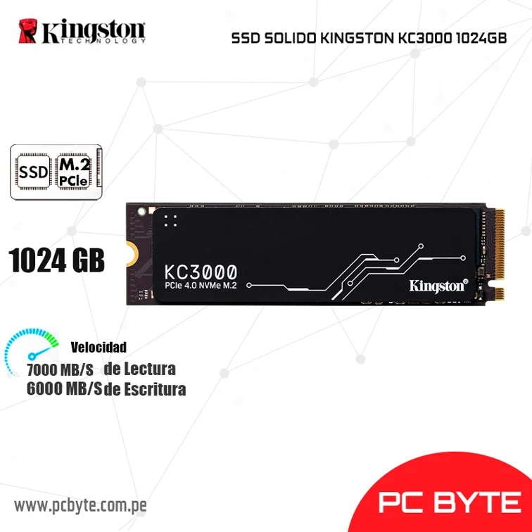 SSD SOLIDO KINGSTON KC3000 1024GB M.2 PCIE GEN 4.0 NVME