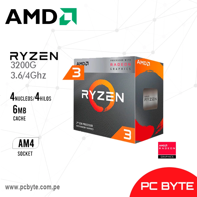 PROCESADOR AMD RYZEN 3 3200G ( YD3200C5FHBOX ) 3.6GHZ-6.0MB | AM4
