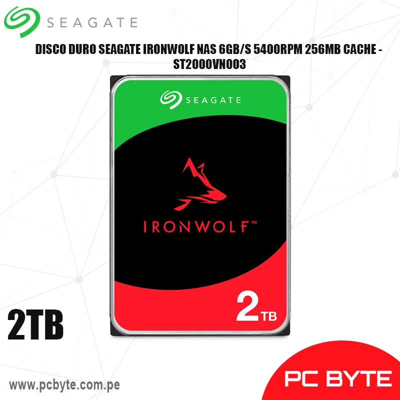DISCO DURO SEAGATE IRONWOLF NAS 6GB/S 5400RPM 256MB CACHE - ST2000VN003