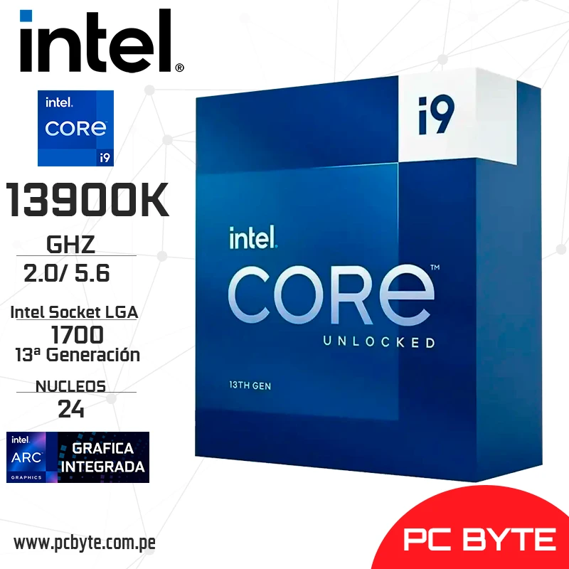 PROCESADOR INTEL CORE I9 1390 2.0GHZ HASTA 5.60GHZ 36MB LGA 1700 | 24 NUCLEOS | C/ GRAFICA UHD 770