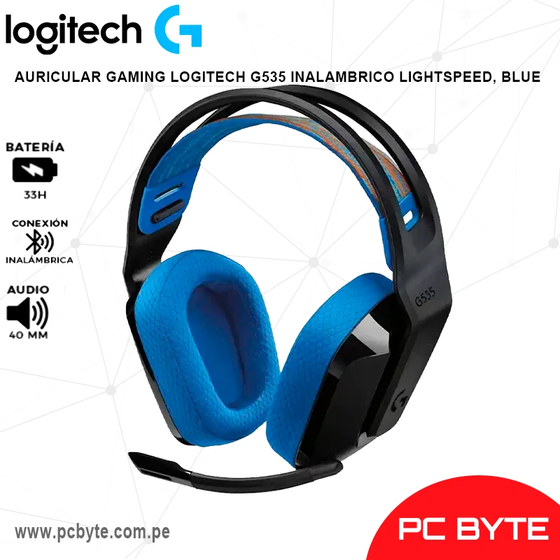 AURICULAR GAMING LOGITECH G535 INALAMBRICO LIGHTSPEED, BLUE