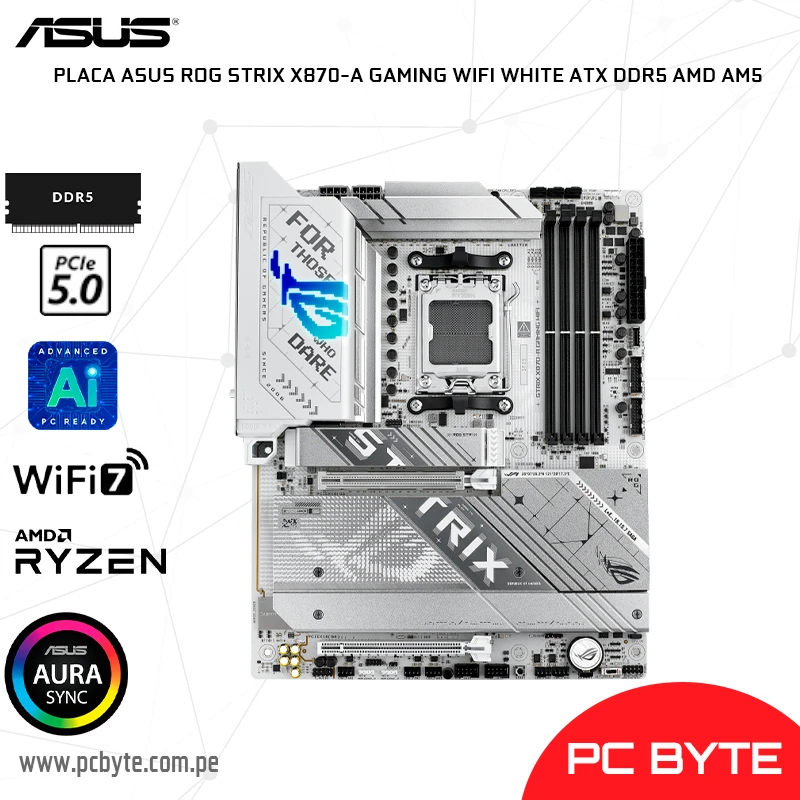 PLACA ASUS ROG STRIX X870-A GAMING WIFI WHITE ATX DDR5 AMD AM5