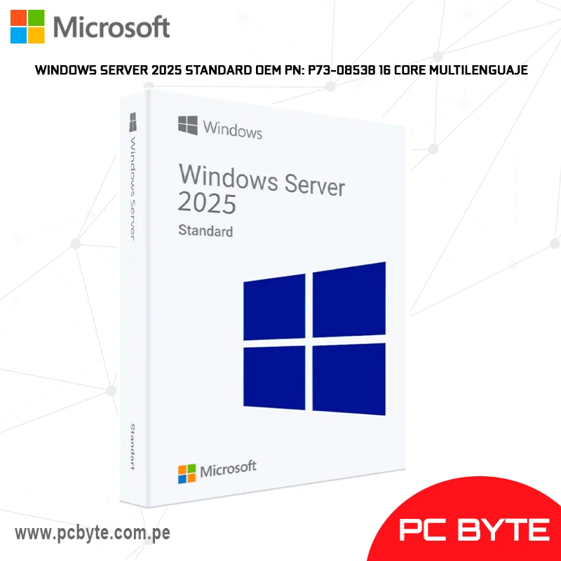 WINDOWS SERVER 2025 STANDARD OEM PN P73-08538 16 CORE MULTILENGUAJE