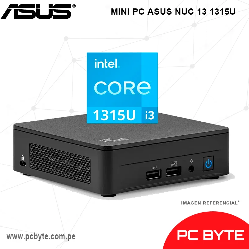 MINI PC ASUS NUC 13 1315U 3.30GHZ 2 SLOT RAM + M.2 + 1 SLOT SSD WIFI LAN BLUETOOTH THB USB3.0 (90AB3ANK-MR4100)
