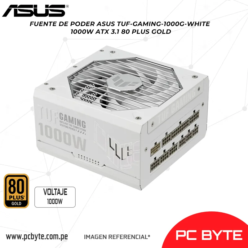 FUENTE DE PODER ASUS TUF-GAMING-1000G-WHITE 1000W ATX 3.1 80 PLUS GOLD