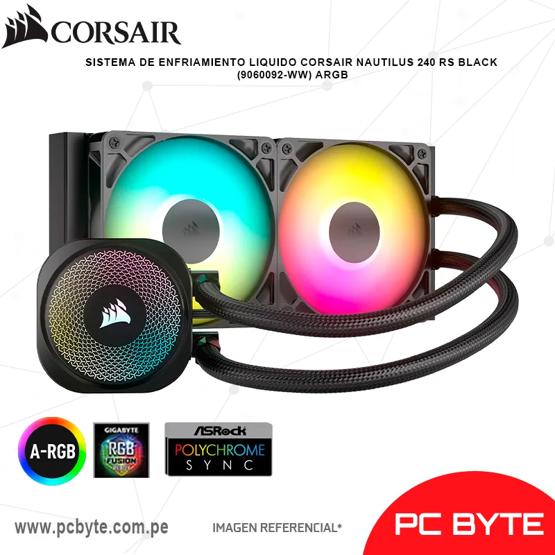 SISTEMA DE ENFRIAMIENTO LIQUIDO CORSAIR NAUTILUS 240 RS BLACK (9060092-WW) ARGB