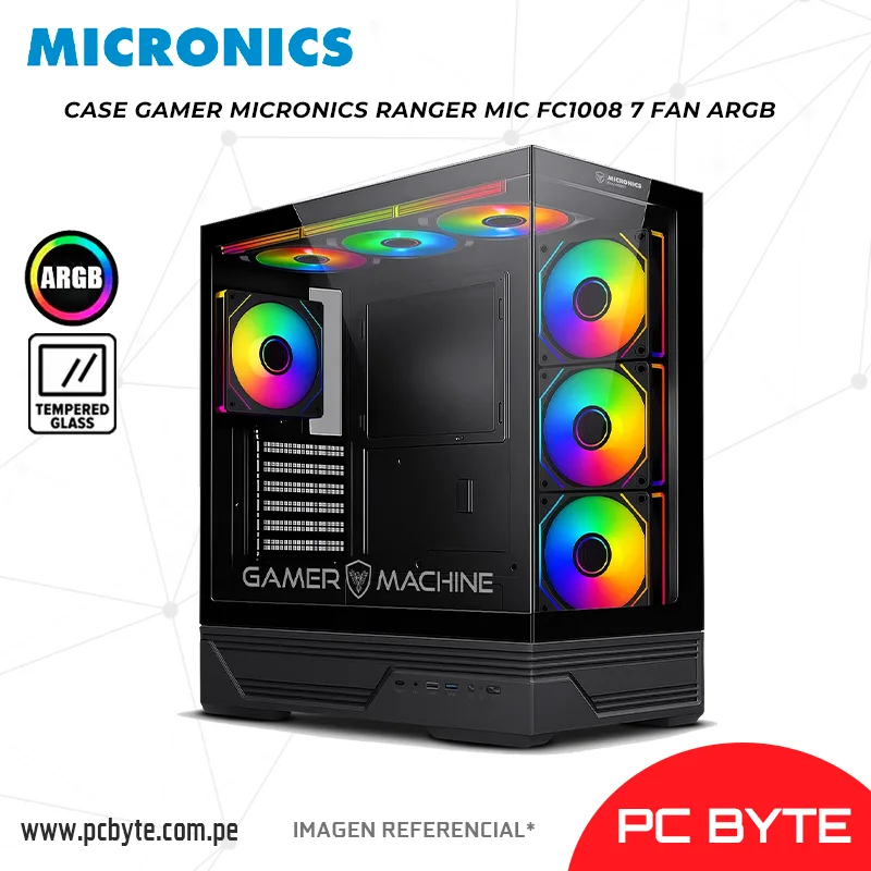 CASE GAMER MICRONICS RANGER MIC FC1008 7 FAN ARGB