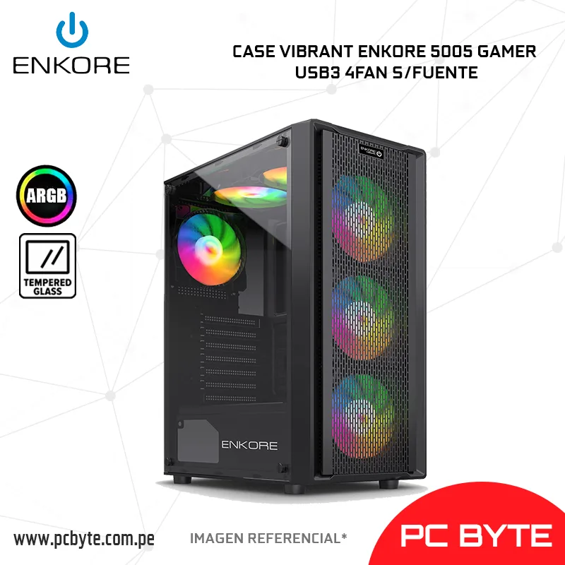 CASE VIBRANT ENKORE 5005 GAMER USB3 4FAN SFUENTE