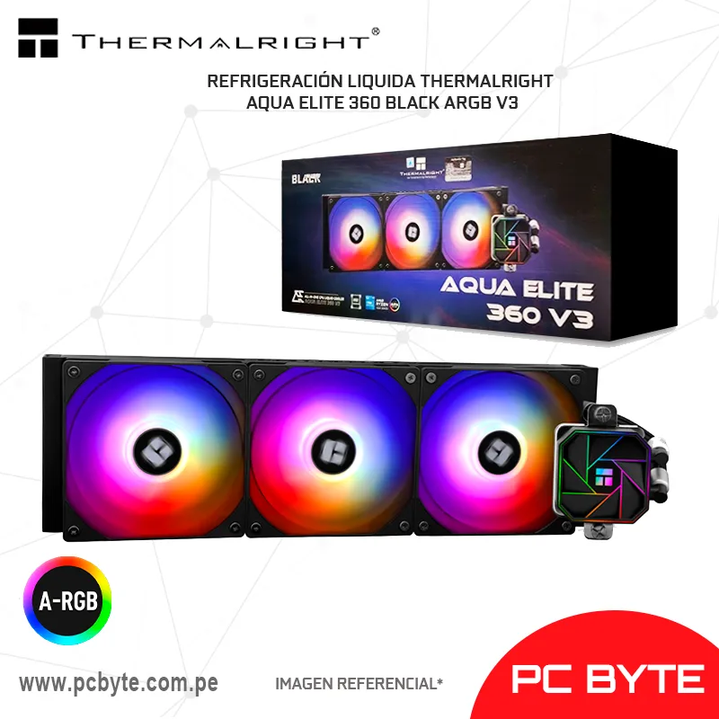 REFRIGERACIÓN LIQUIDA THERMALRIGHT AQUA ELITE 360 BLACK ARGB V3