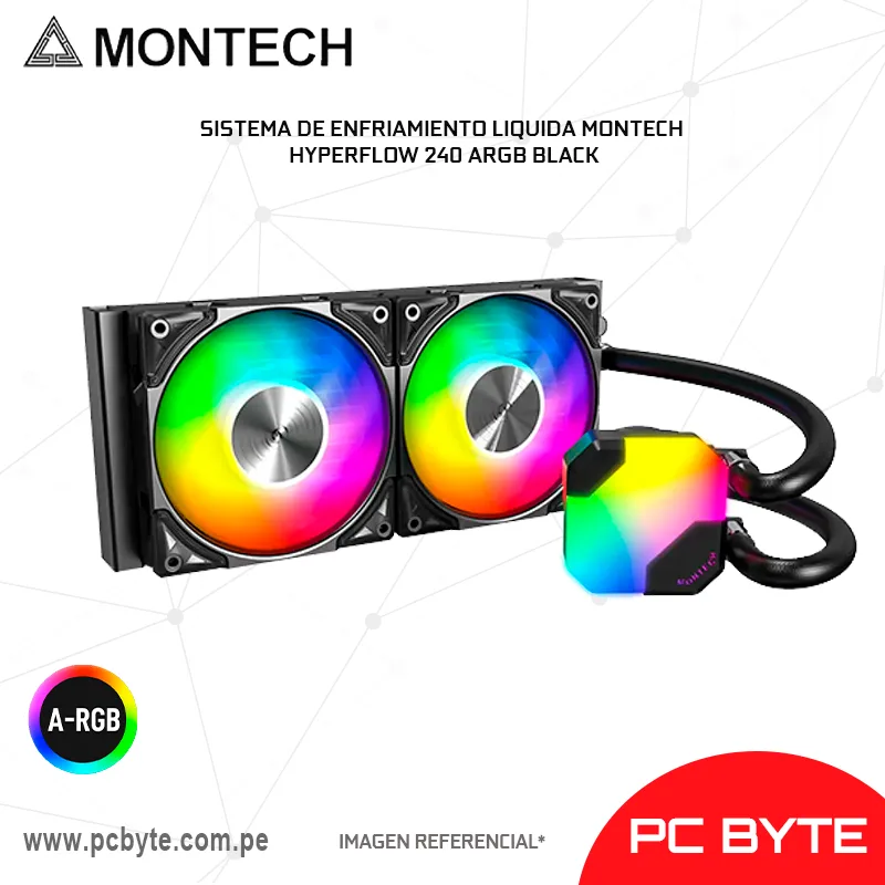 SISTEMA DE ENFRIAMIENTO LIQUIDA MONTECH HYPERFLOW 240 ARGB BLACK