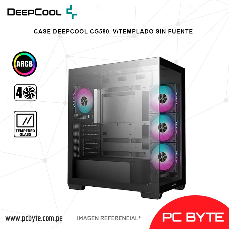 CASE DEEPCOOL CG580, VTEMPLADO SIN FUENTE