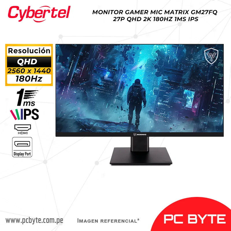 MONITOR GAMER MIC MATRIX GM27FQ 27P QHD 2K 180HZ 1MS IPS