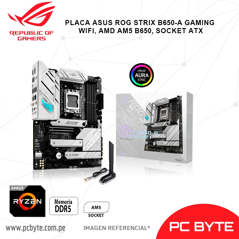 PLACA ASUS ROG STRIX B650-A GAMING WIFI, AMD AM5 B650, SOCKET ATX
