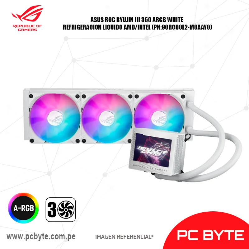 ASUS ROG RYUJIN III 360 ARGB WHITE REFRIGERACION LIQUIDO AMDINTEL (PN90RC00L2-M0AAY0)