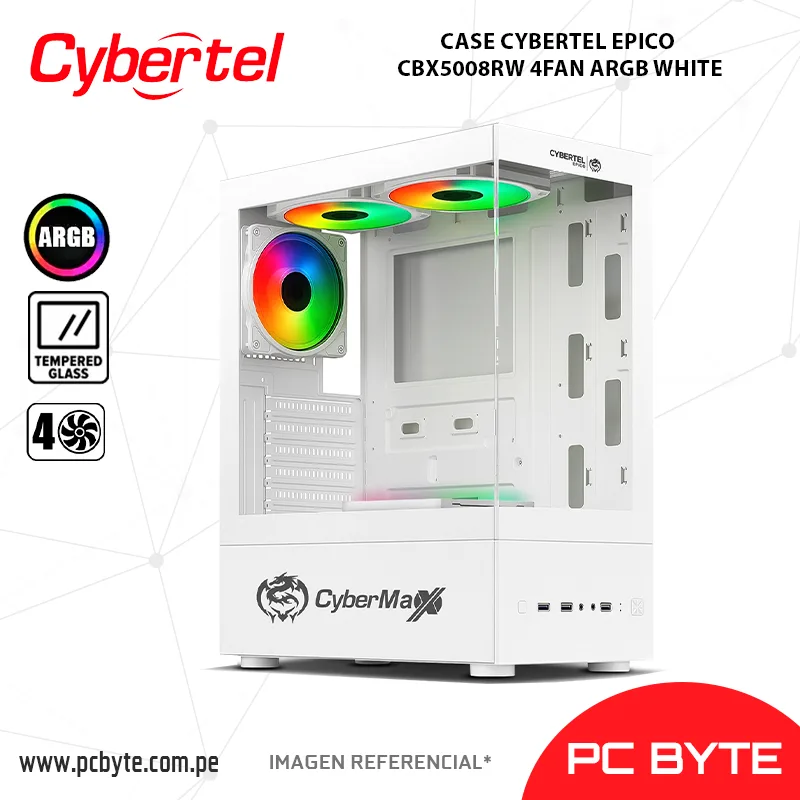 CASE CYBERTEL EPICO CBX5008RW 4FAN ARGB WHITE