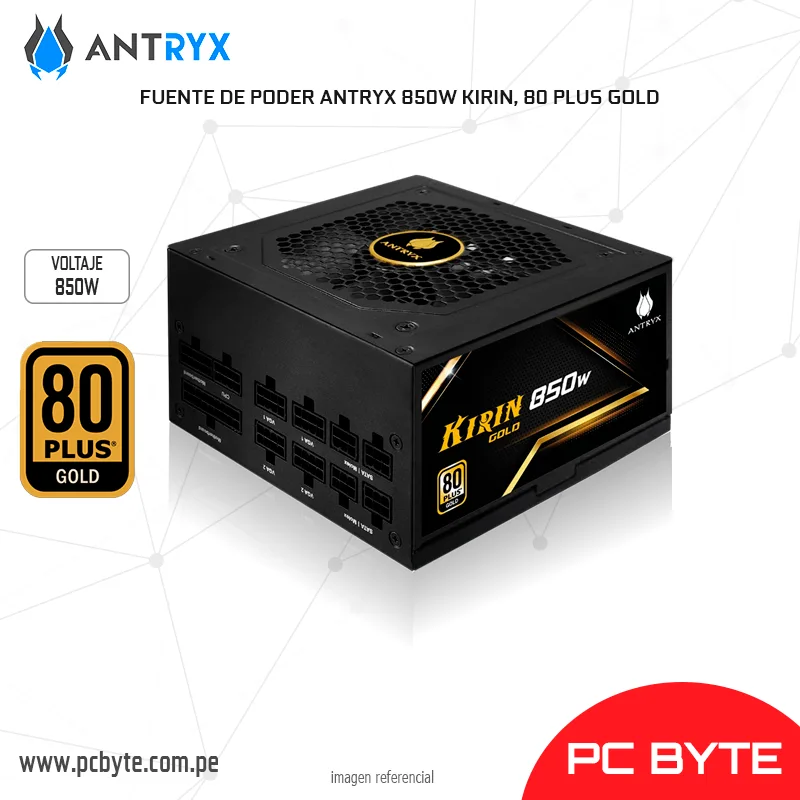 FUENTE DE PODER ANTRYX 850W KIRIN, 80 PLUS GOLD