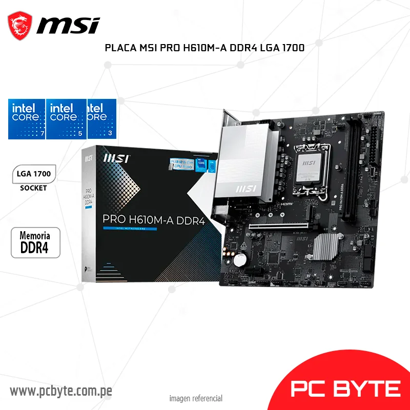PLACA MSI PRO H610M-A DDR4 LGA 1700
