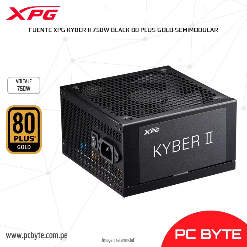 FUENTE XPG KYBER II 750W BLACK 80 PLUS GOLD SEMIMODULAR